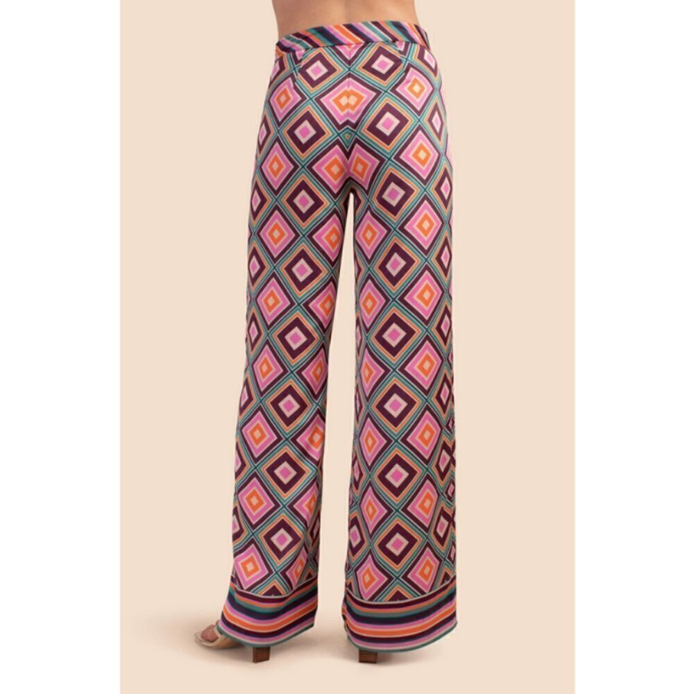 💕TRINA TURK💕 Bay Pant ~ Brookhaven Blocks Satin Georgette 6 NWT - Picture 7 of 16